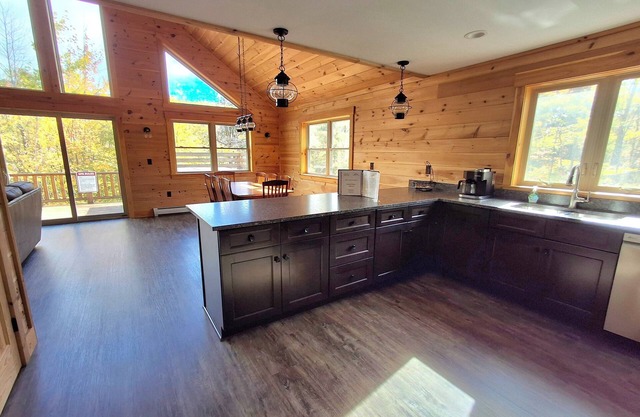 Gorgeous dog-friendly cabin with great view, deck, hot tub, & gas fireplace