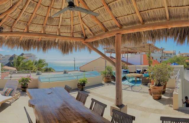 Gorgeous multi-level villa with pool, large rooftop terrace, surfboards