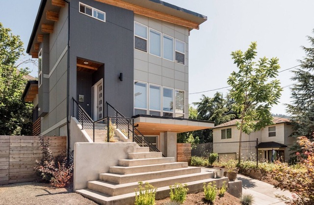 Ground Level Walkout in Modern Architecture Townhouse