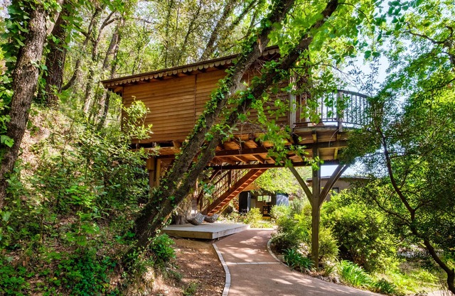 Holiday treehouse "Bagheera" with Shared Pool, Private Terrace & Wi-Fi