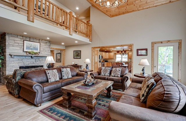 Lakefront home with private dock, firepit, playground & lake views