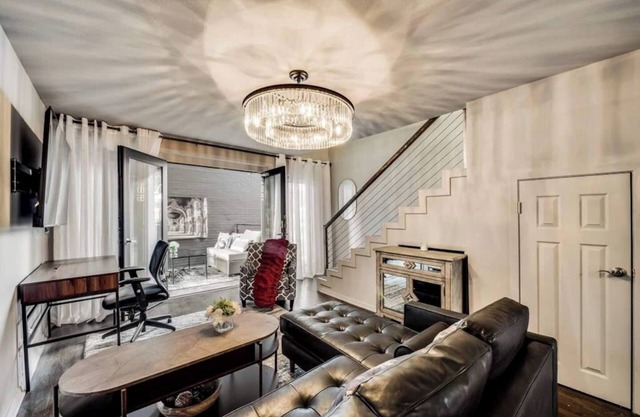 Lakewood loft with serene pool views, luxury interiors, and prime Dallas location.