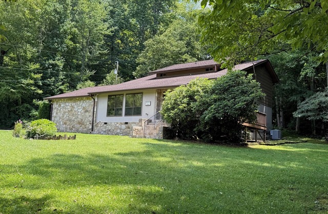 Large private home on wooded acreage