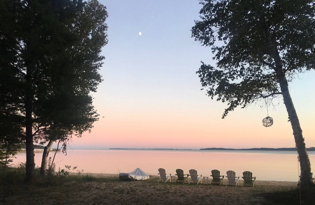 Leelanau/Northport Beach House,130 ft of prime sugar sand beach just steps away.