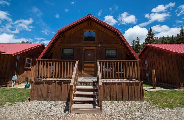 Located on the river, facing the Mountains