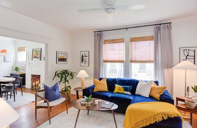 Luminious historic home bursting with color