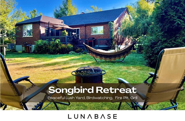 Lush Fenced Back Yard | Lush Yard | Birdwatching | Fire Pit | Hammock