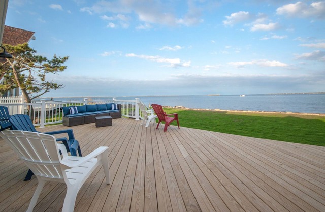 Luxurious Waterfront all Season Home with Private Beach. Awesome sunsets!