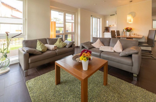Luxury apartment with sauna, corner bath, fireplace, wireless, beach chair on patio
