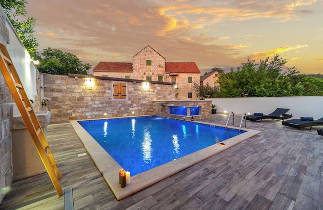 Luxury Villa David with private boat, heated pool, whirlpool and sauna