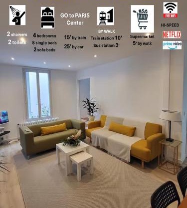 Maison COSY 15 mn PARIS - Linges Hotel Confort