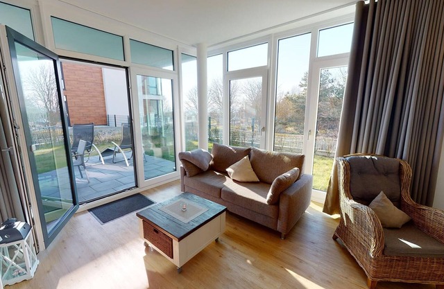 Modern beachfront apartment A-01 with two bathrooms, terrace and sea view