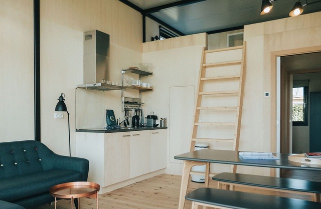 Modern chalet with terrace, located in a holiday park 800 m. from the beach