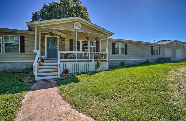 Monett Family Ranch Home w/Fireplace & Huge Deck!