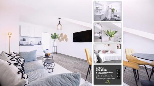nestup - Zentrales Apartment mit Boxspringbetten, Smart-TV und ausgestatteter Küche