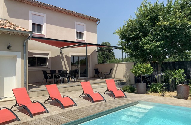 New house with heated private pool