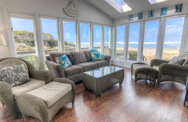 Oceanfront Home with Hot Tub on Miles Of Sandy Beach!