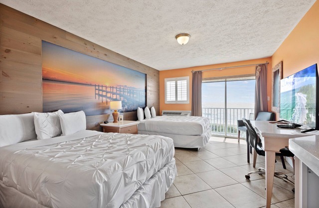 Oceanfront Inn Room #24- Ocean View Balcony, 2 Full Beds