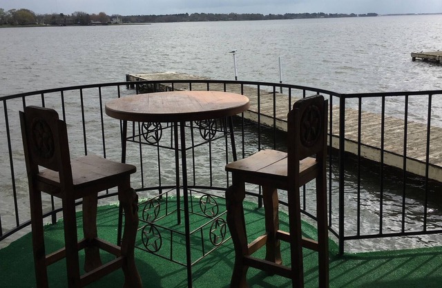 On the water just like being on a boat; but, you have a full bath and can BBQ!!