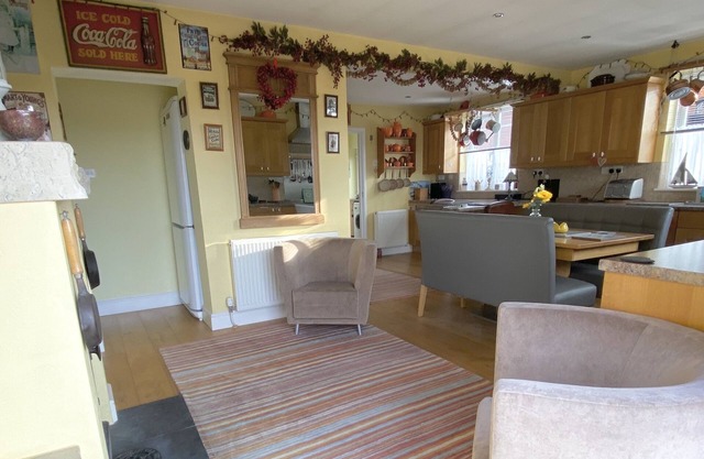 OUR LOVELY HOME WITH KITCHEN BALCONY WITH VIEWS OVER SWANAGE BAY/PURBECK HILLS