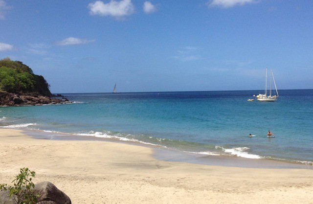 Panoramic view of the Caribbean Sea, 5 mins walk from Leroux beach