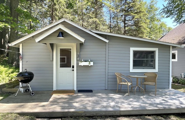 Platte Lake Waterfront Cottage with beach and swimming dock