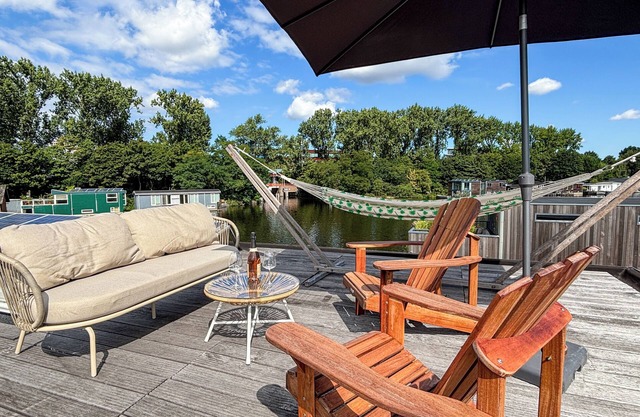 Private watervilla 60m² nearby Amsterdam centre+ rooftop terrace