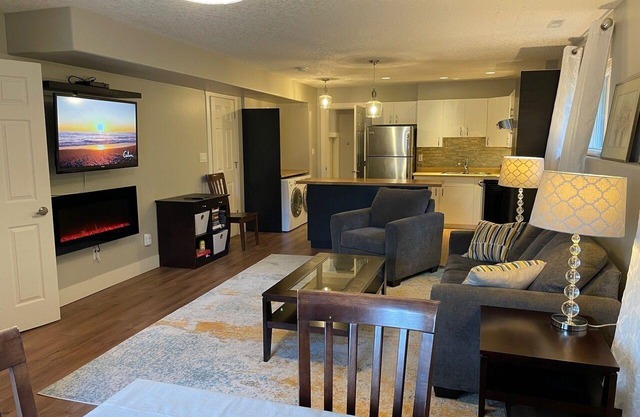 Quiet, contemporary suite with private entrance and off street parking.