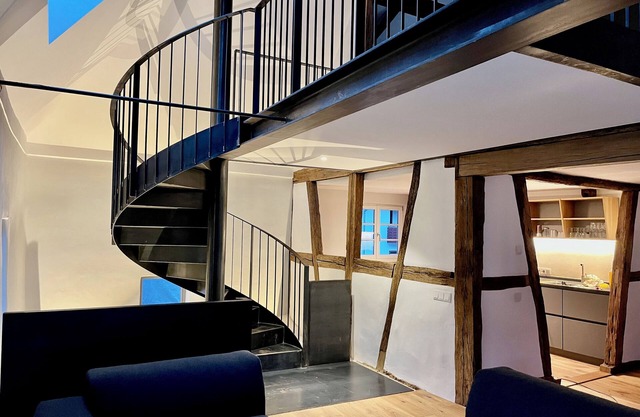 Renovated half-timbered house, Nothweiler house, old barn, traditional and modern