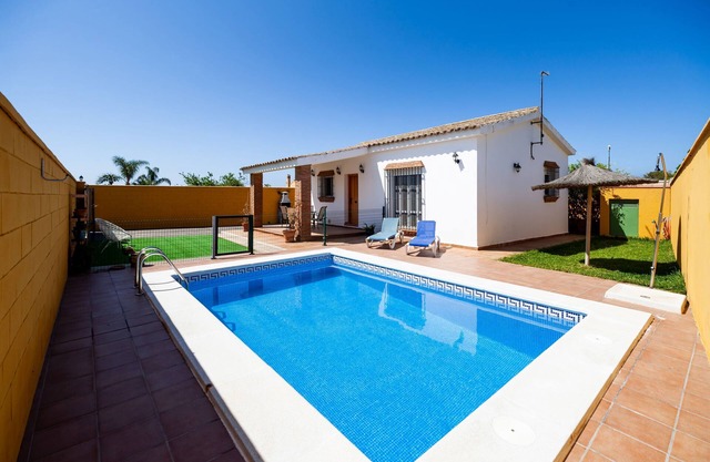 Rustic Home Close to Beach with Pool, Terrace, Garden & Wi-Fi; Pets Allowed, Parking Available