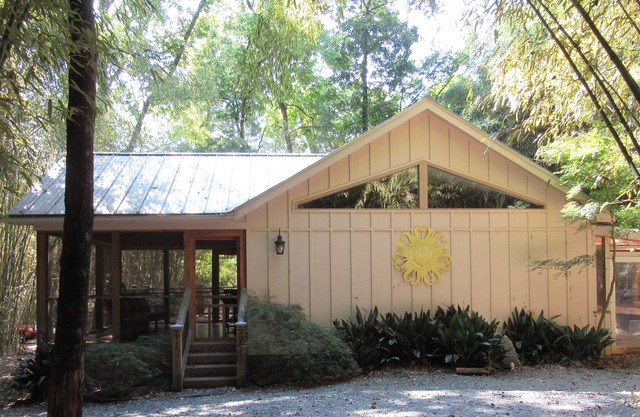 Secluded Bungalow Nestled In Bamboo Forest Down A Winding Private Drive by Pond