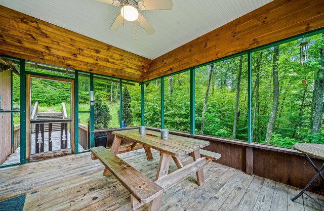 Secluded cabin with dock, wraparound deck, gorgeous view & enclosed porch