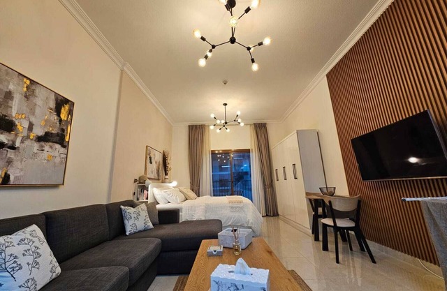 Spacious studio apartment in JVC Dubai near Circle mall with pool, gym, WiFi, AC