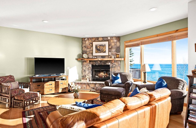 Spectacular Upscale Retreat Situated Directly on Lake Superior's Shore.