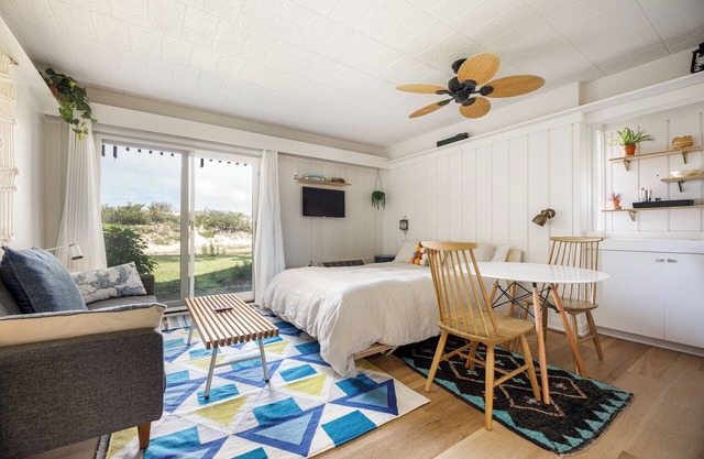 Studio Condo On the Water! Walkout to the Crystal River, steps from Lk Michigan