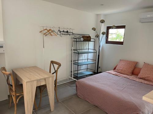 Studio indépendant - Terrasse et piscine en été