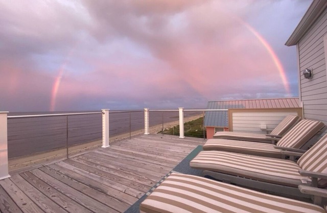 Stunning, light-filled beachfront sanctuary with full views of Delaware Bay.
