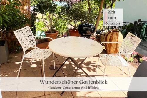 Stylisches Apartment "Hannes & Toni" mit Terrasse & Gartenblick, WLAN, kostenloser Parkplatz, hundefreundlich, S-Bahn 2 Min entfernt