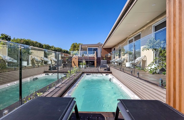Swim in the pool or stroll to the beach