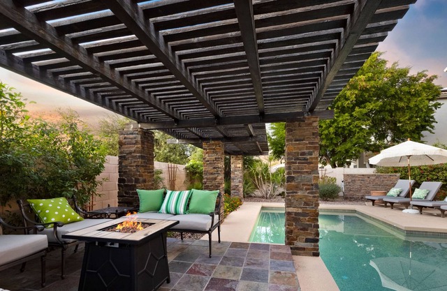 Swimming and games at Quail Run, nearby Desert Ridge entertainment.