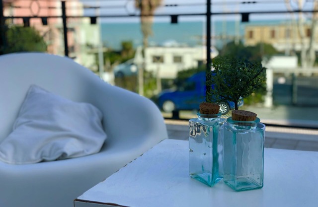 Terrace overlooking the sea and Marche hills