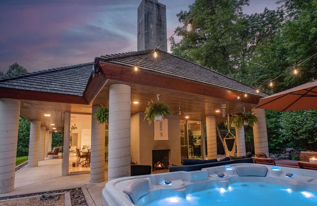 The Glass Estate | 2 Homes w/ HOT TUB, Fire Pit + Boardwalk!