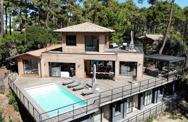 The Villa O! Architect house with swimming pool - View on the pond - Cap Ferret