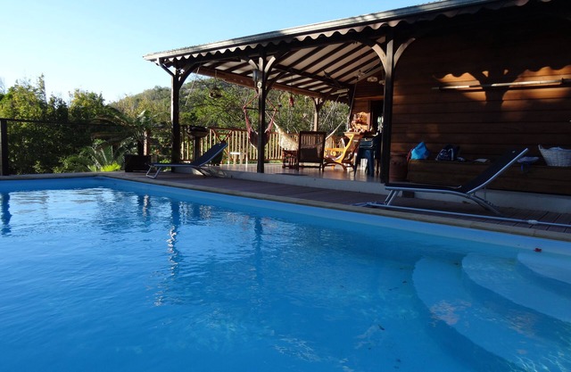 Tropical house with private pool. View on the Caribbean Sea