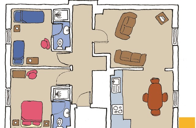 Two Hoots lower floor access via steps