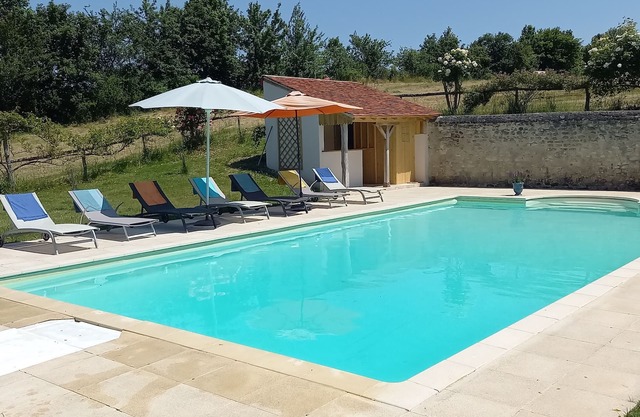 Typical touraine farm in rural surroundings with lake, woods and swimming-pool.