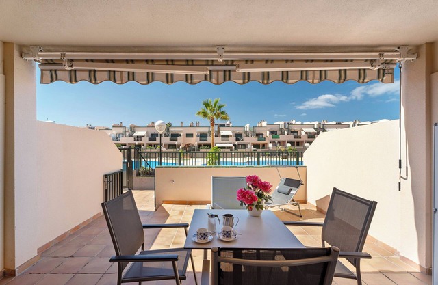 Vacation Apartment 'Apartamento Los Geranios' with Shared Pool, Private Terrace and Wi-Fi