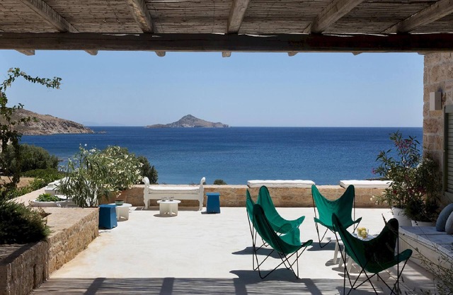 Villa Patmos with views of the twin beaches of Didimes