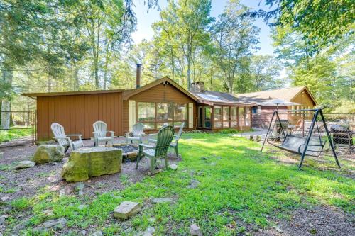 Walk to Lake Harmony Home with Hot Tub and Fire Pit