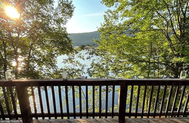 Year-round Adirondack chalet style home with 92' of Schroon Lake frontage
